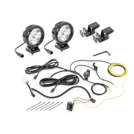 Kit Faretti LED Quadratec 4 rotondi con staffa di montaggio su paraurti per Jeep Wrangler JK