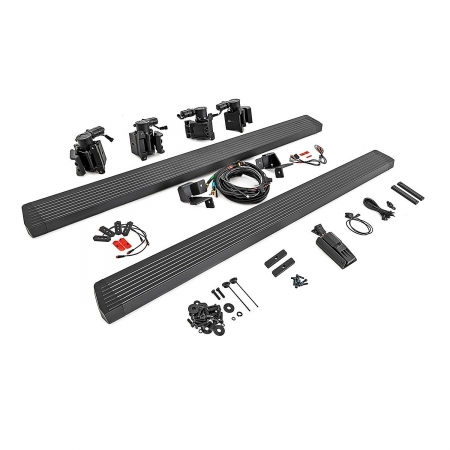 Pedane laterali automatiche Rough Country Power Running Boards per Jeep Wrangler JLU 4 porte