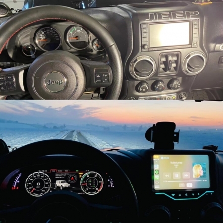 Carobotor Dashboard Kit ( J Pro dashboard +K1 radio +Batman camera ) per Jeep Wrangler JK