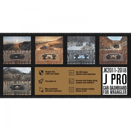 Carobotor Dashboard Kit ( J Pro dashboard +K1 radio +Batman camera ) per Jeep Wrangler JK