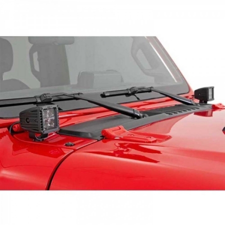Faretti LED quadrati 2 Rough Country Black Series per Jeep Wrangler JL e JLU dal 2019 in poi