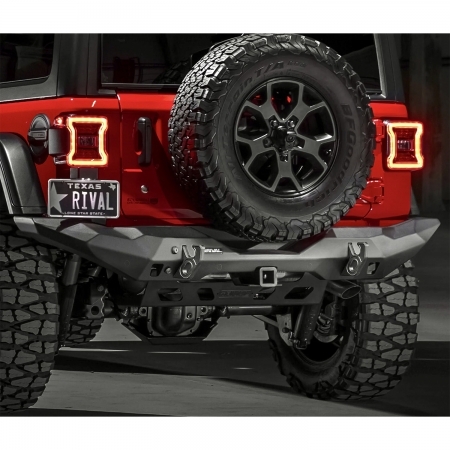 Paraurti posteriore Rival in alluminio per Jeep Wrangler JL e JLU dal 2019 in poi