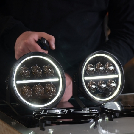 Fari LED supplementari Rough Country 6,5 con luce di posizione bianca/ambra