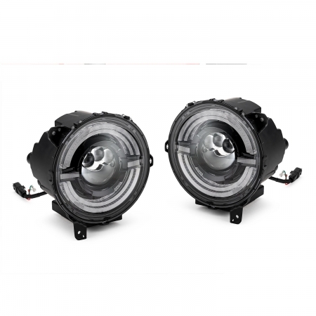 Fanali anteriori TacTik 9 con Halo DLR per Jeep Wrangler JL e Gladiator JT