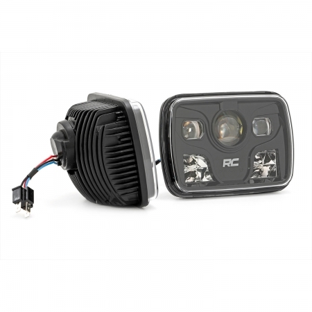 Fanali anteriori LED Rough Country 5x7 per Jeep Wrangler YJ e Cherokee XJ