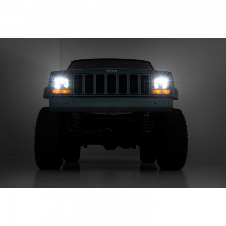 Fanali anteriori LED Rough Country 5x7 per Jeep Wrangler YJ e Cherokee XJ