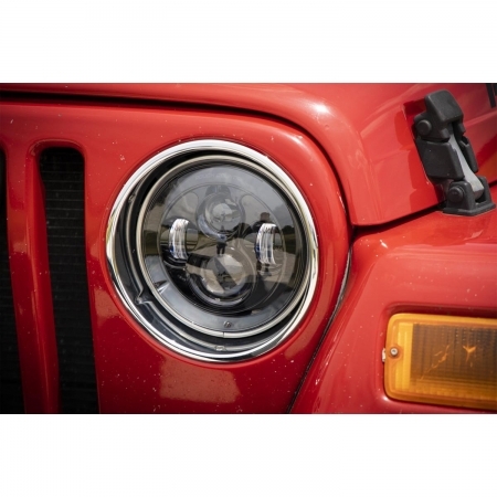Fari anteriori Rough Country LED per Jeep Wrangler TJ e JK