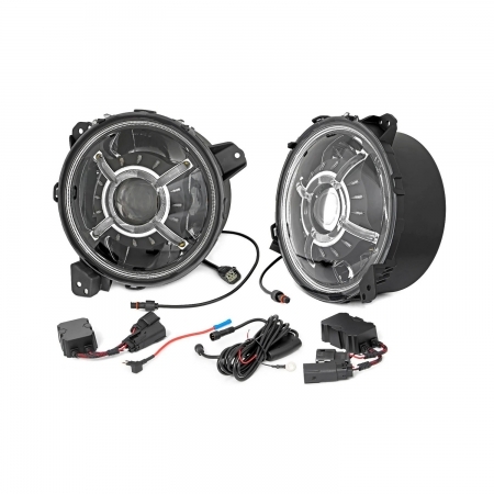 Fari anteriori rough Country LED per Jeep Wrangler JL e Gladiator JT
