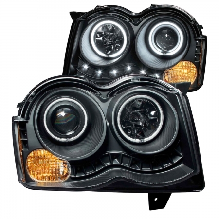 Fanali anteriori con Halo per Jeep GrandCherokee WK