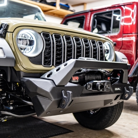 Paraurti anteriore in alluminio RIVAL Stubby per Jeep Wrangler JK, JL e Gladiator JT dal 2007 in poi