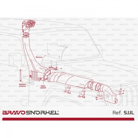 Snorkel Bravo per Jeep Wrangler JL e Gladiator JT