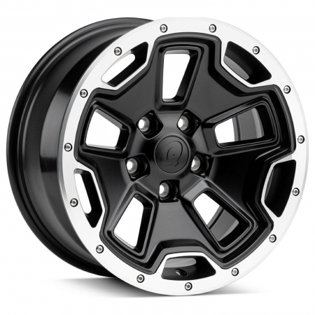 Cerchio in lega Quadratec Hardrock II Nero con bordo lucidato 17x8,5