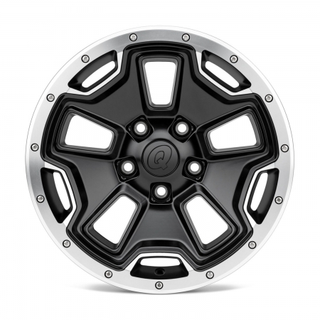 Cerchio in lega Quadratec Hardrock II Nero con bordo lucidato 17x8,5
