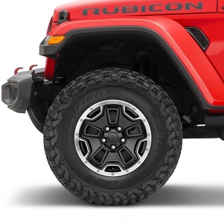 Cerchio in lega Quadratec Hardrock II Nero con bordo lucidato 17x8,5