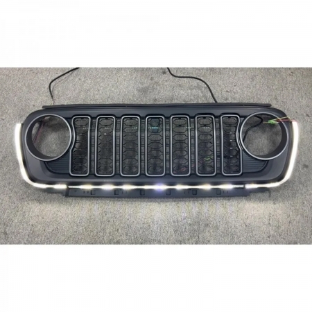 Mascherina OFD con LED e predisposizione per camera frontale per Jeep Wrangler JL, JLU, 4xe e Gladiator JT dal 2019 in poi