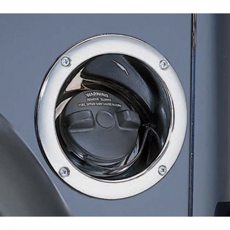 Rivestimento bocchettone del serbatoio Rugged Ridge cromato per Jeep Wrangler TJ