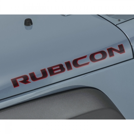 Adesivo Mopar Rubicon 10th Anniversary nero e rosso per Jeep Wrangler JK e JKU