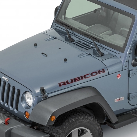 Adesivo Mopar Rubicon 10th Anniversary nero e rosso per Jeep Wrangler JK e JKU
