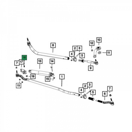 Bullone originale Mopar per ammortizzatore di sterzo Jeep Wrangler JL e Gladiator JT dal 2021 in poi
