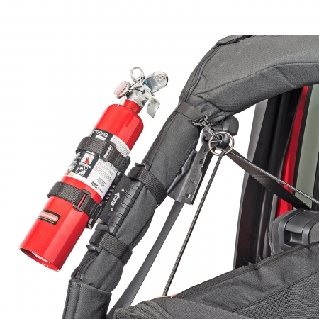 Supporto estintore Rugged Ridge Elite per tutti i modelli di Jeep Wrangler e CJ con roll bar dal 76 in poi