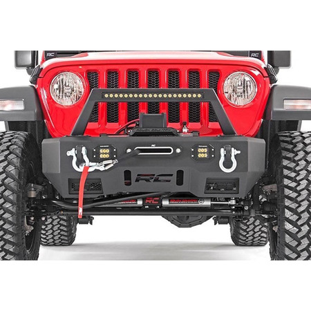 Paraurti anteriore Rough Country con con barra a Led per Jeep Wrangler JL e Gladiator JT