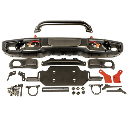 Paraurti anteriore in alluminio con bull bar OFD per Jeep Wrangler JL, JLU e Gladiator JT dal 2019 in poi