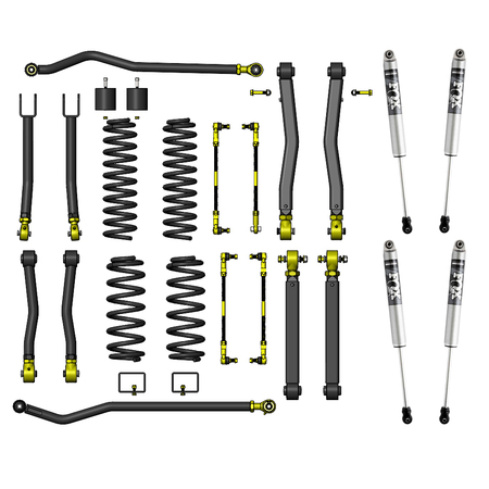 Assetto Combo +3.5 Premium Clayton e Ammortizzatori FOX 2.0 Performance per Jeep Wrangler JL
